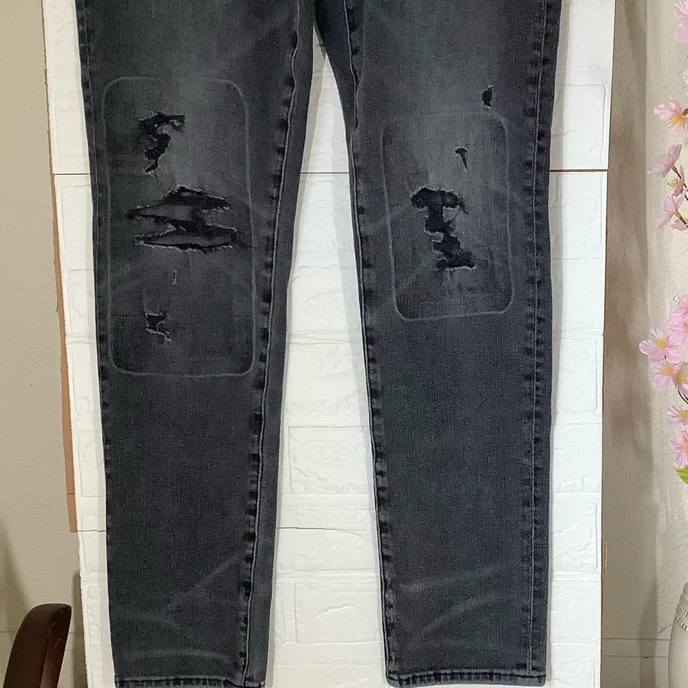 American Eagle AirFlex+ Slim Patchwork Jeans Black Faded 30x32